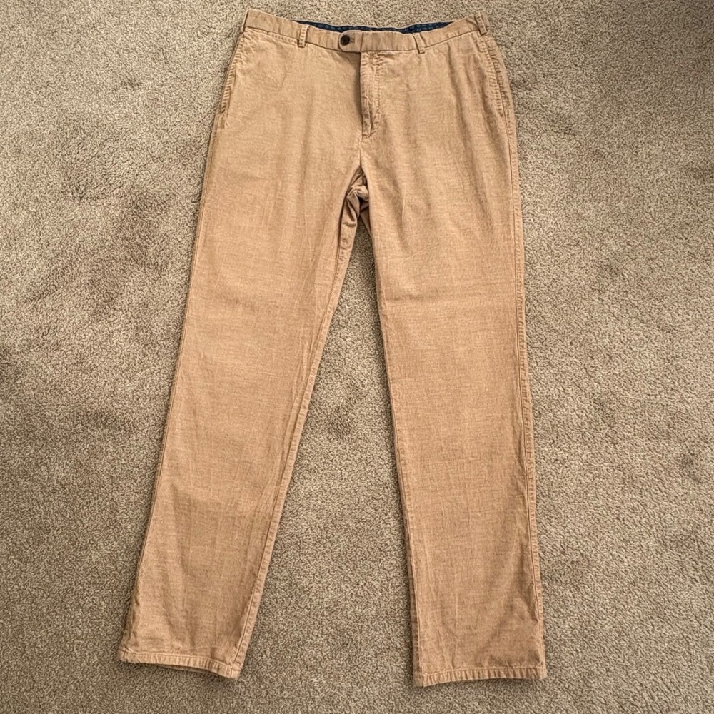 Peter Millar Men's Corduroy Pants‎ Wheat/Khaki 100% Cotton Size 38 Straight Fit